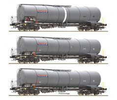 6600197 - Set tří čtyřnápravových kotlových vozů Zacns NACCO