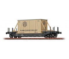 47916 - 4.osý hlubinový vůz typu Ja kkStB. ložený bednou "AEG"