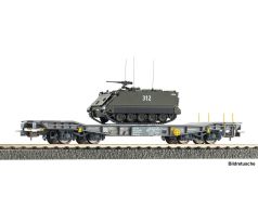 96280 - 4-osý plošinový vůz Smmps s bojovým vozidlem pěchoty M113 SBB-CFF