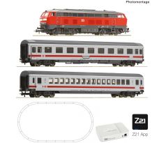 5110012 - Digitální set Z21 START newGen: Motorová lokomotiva řady 218 s rychlíkem DB AG /s kolejemi ROCO LINE)