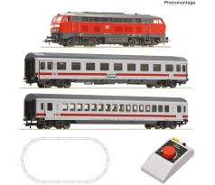 5100016 - Analogový set: Motorová lokomotiva řady 218 s rychlíkem DB AG /koleje ROCO GEOLINE/