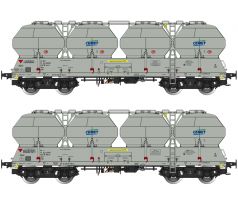900025 - Set dvou vozů čtyřnápravových vozů na sypké hmoty typu Uacs PL-CEMET