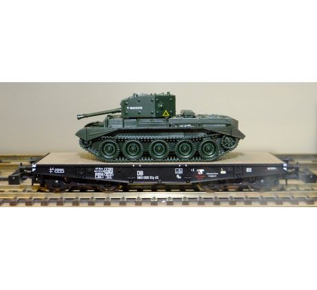 67429 - 4-osý plošinový vůz SSy s nákladem tanku Cromwell, DB