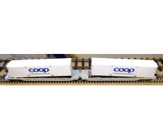 67385 - Dvojdílný kloubový 6-osý kapsový vůz s nákladem návěsů COOP, AAE